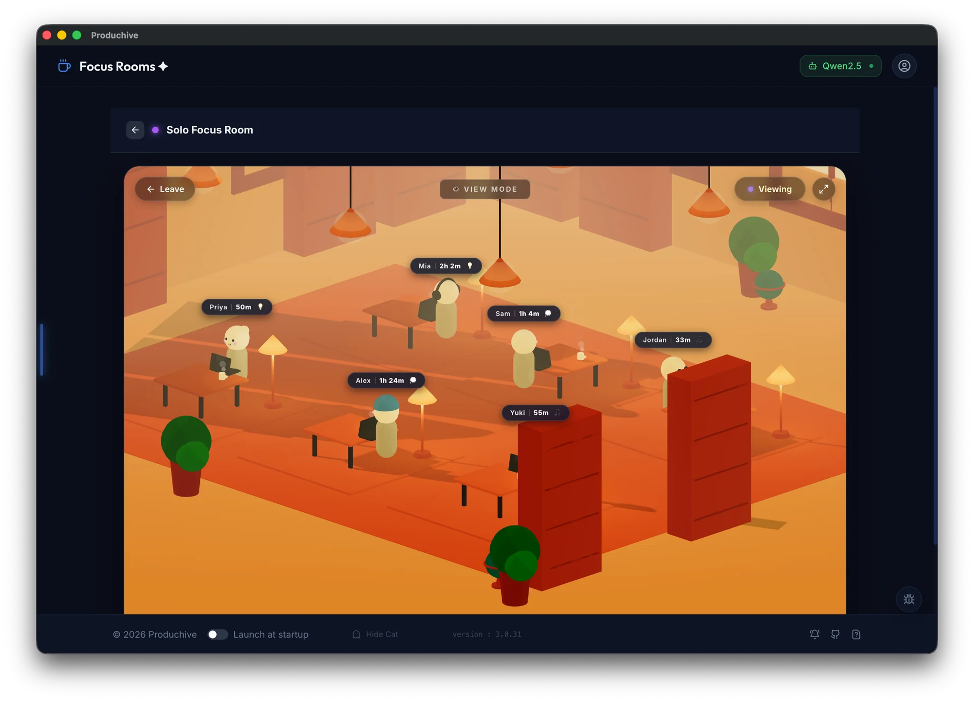 Produchive 3D Library focus room for studying